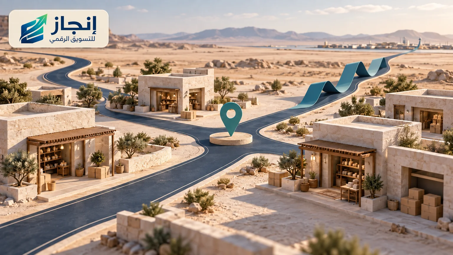 متاجر وطرود ومسارات وصول في تصور للتجارة المحلية بالقريات